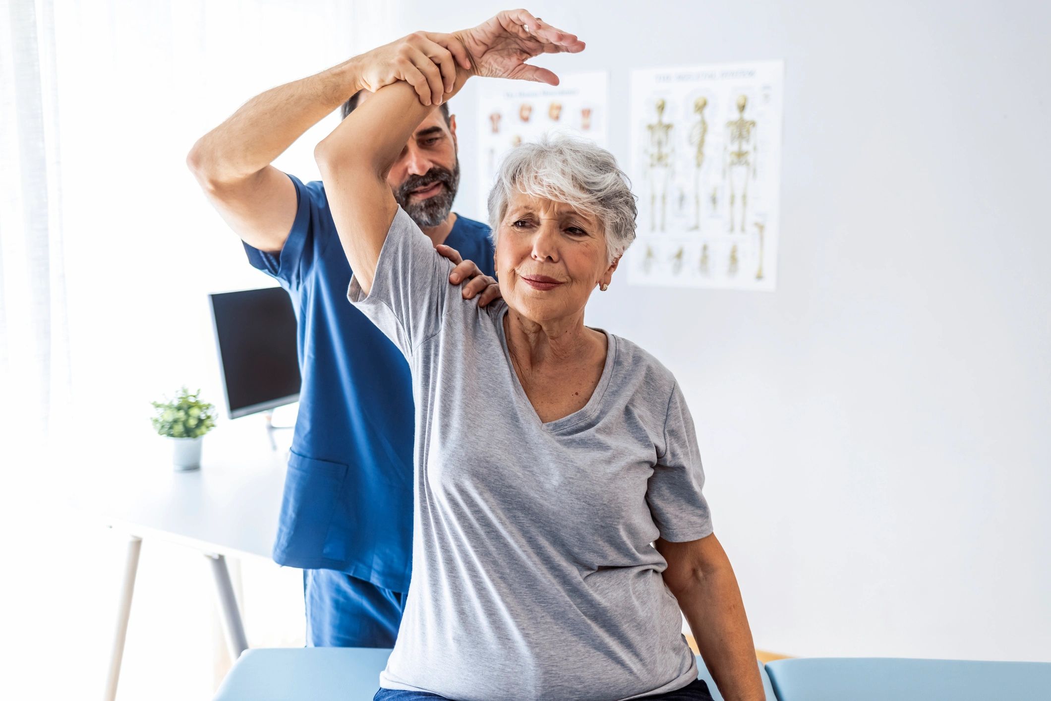 Manual therapy treatment for shoulder discomfort